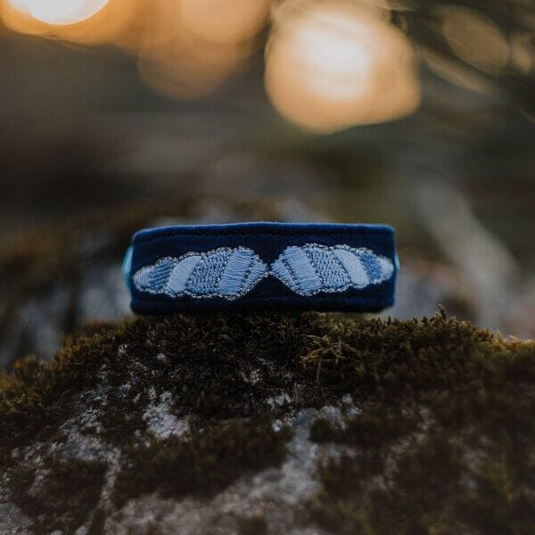 Obroża dla psa na lato z wyhaftowanym motywem muszelek